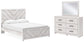 Cayboni Queen Panel Bed with Mirrored Dresser