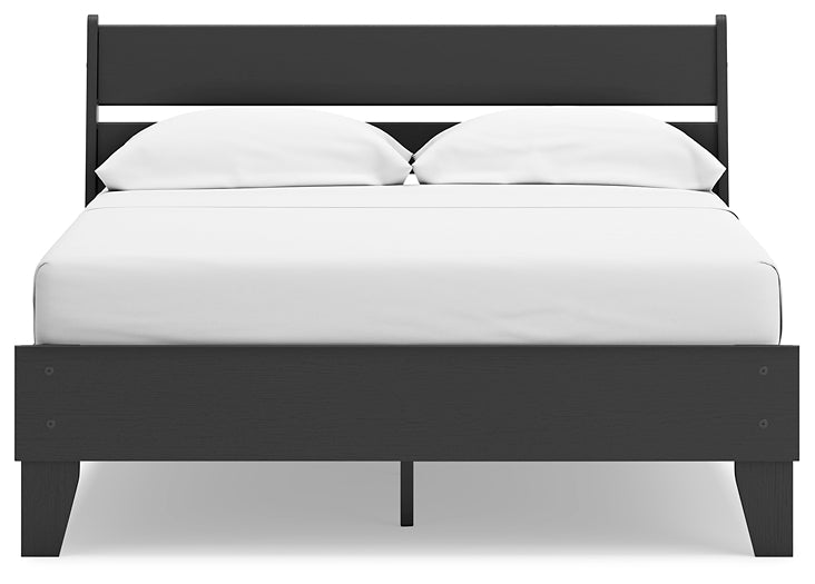 Socalle Full Panel Platform Bed with 2 Nightstands