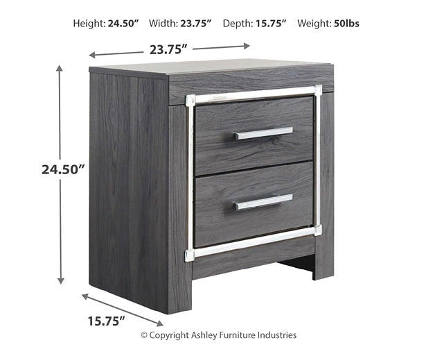 Lodanna Full Panel Bed with Mirrored Dresser, Chest and Nightstand