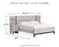 Vessalli King Panel Bed with Mirrored Dresser