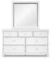 Fortman King Panel Bed with Mirrored Dresser, Chest and 2 Nightstands